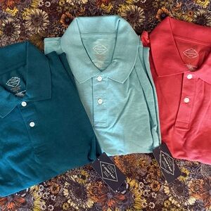 St. John's Bay Men's Polo Shirt Set - Teal, Light Blue, Red